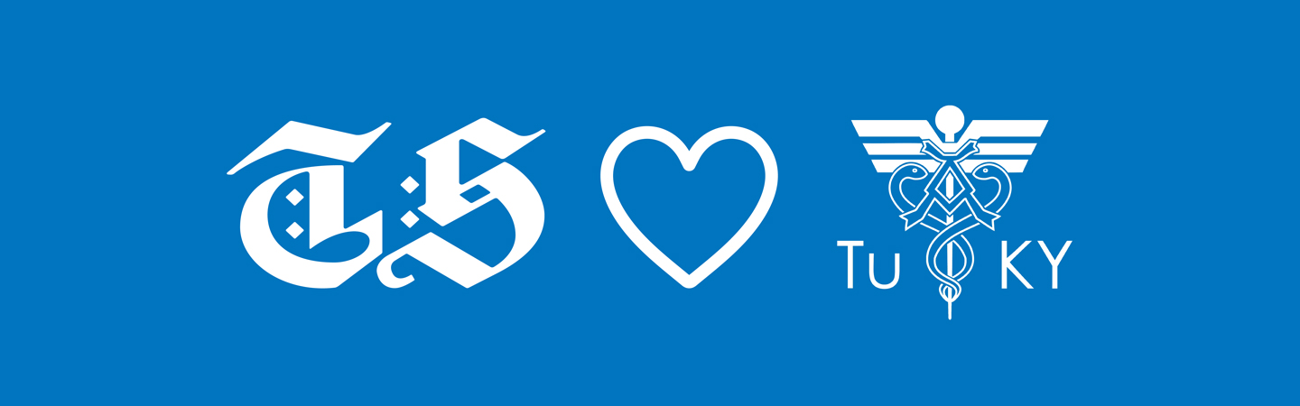 Nainen hymyilee ulkona, kuvassa on otsikko: Mikä meitä yhdistää sekä Turun Sanomien 120-vuotis logo